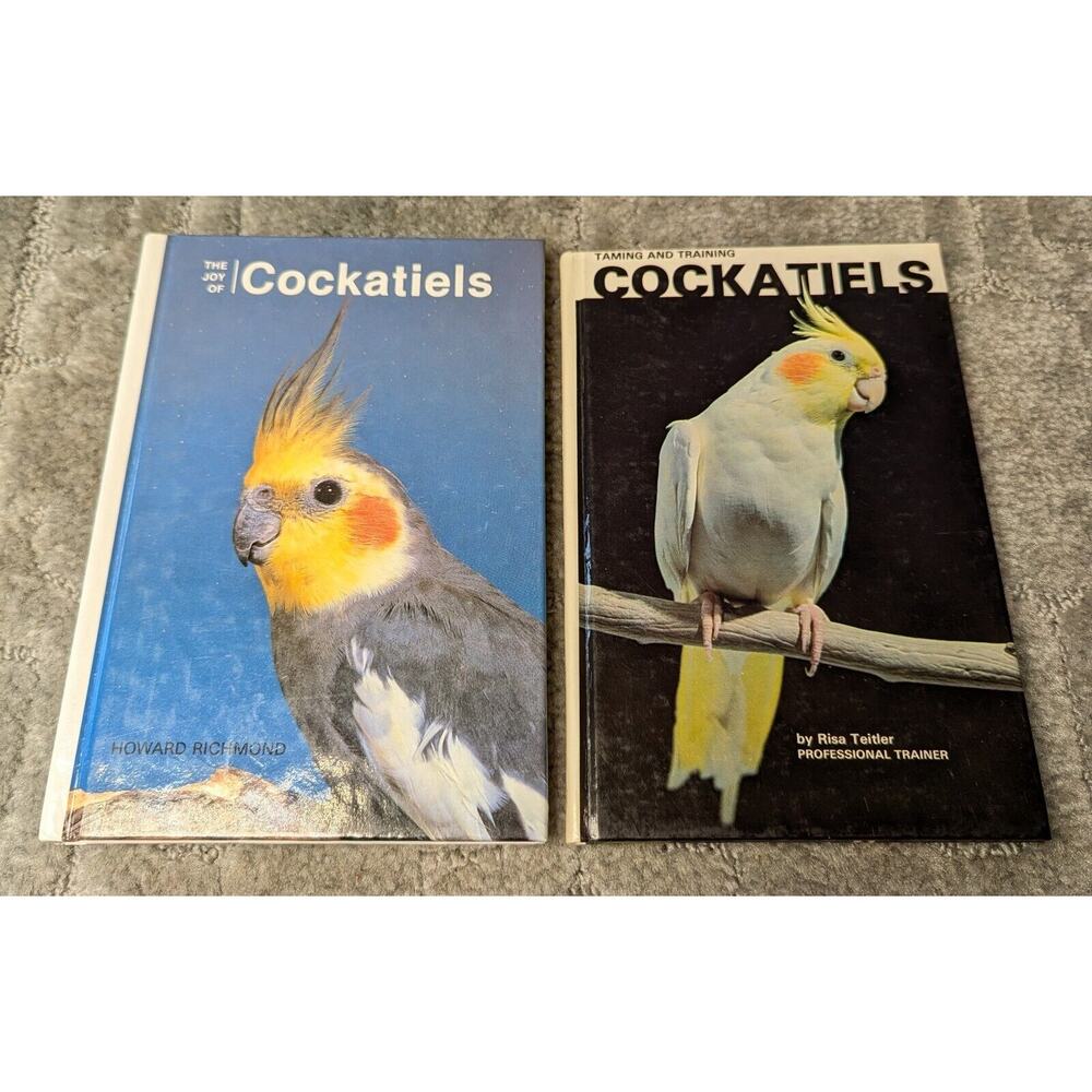 Joy of Cockatiels and Taming and Training Cockatiels 2 HARDCOVER BOOKS vtg 1983